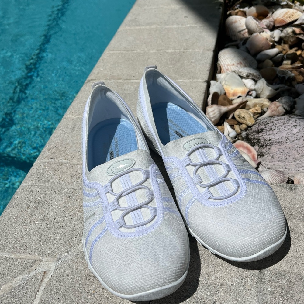 Skechers Women's White Slip-On Sneakers